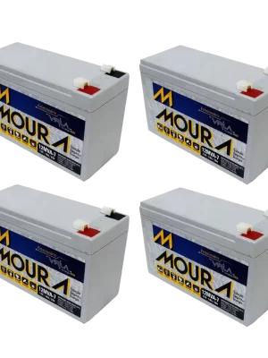 Jogo com 4 Bateria Moura 12v 7ah