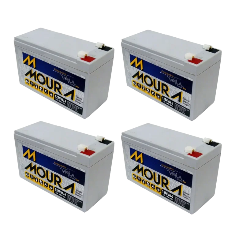 Jogo com 4 Bateria Moura 12v 7ah