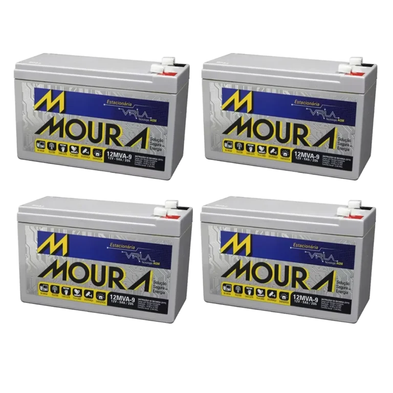 Jogo de 4 Bateria Moura 12v 9ah