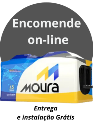 Moura tissue box with a dark overlay reading 'Encomende on-line' to promote online ordering.